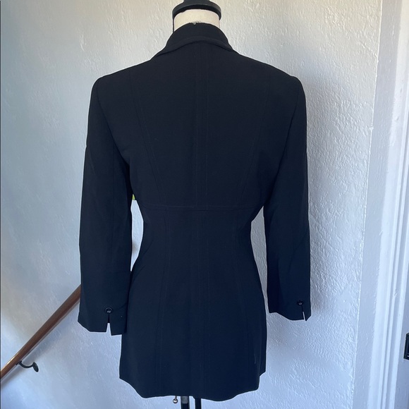 Bebe Classic Vintage 90’s Black Notched Collar Fitted Womens Blazer w Pockets 6 - Picture 5 of 9